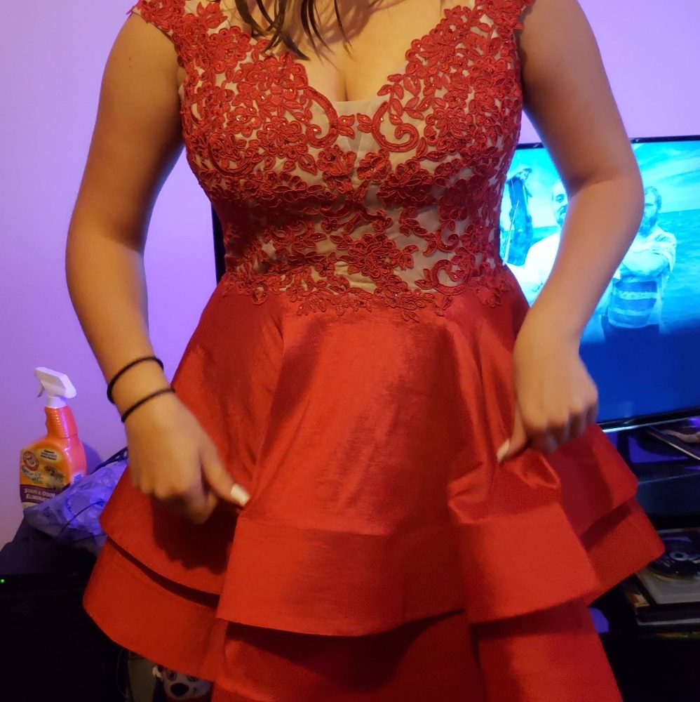 Homecoming dress,  red, blonde nites, size 13